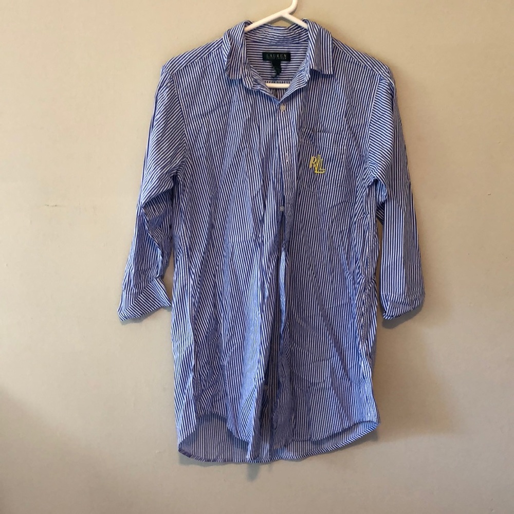 Ralph Lauren blue and white sleep shirt 😴 👕